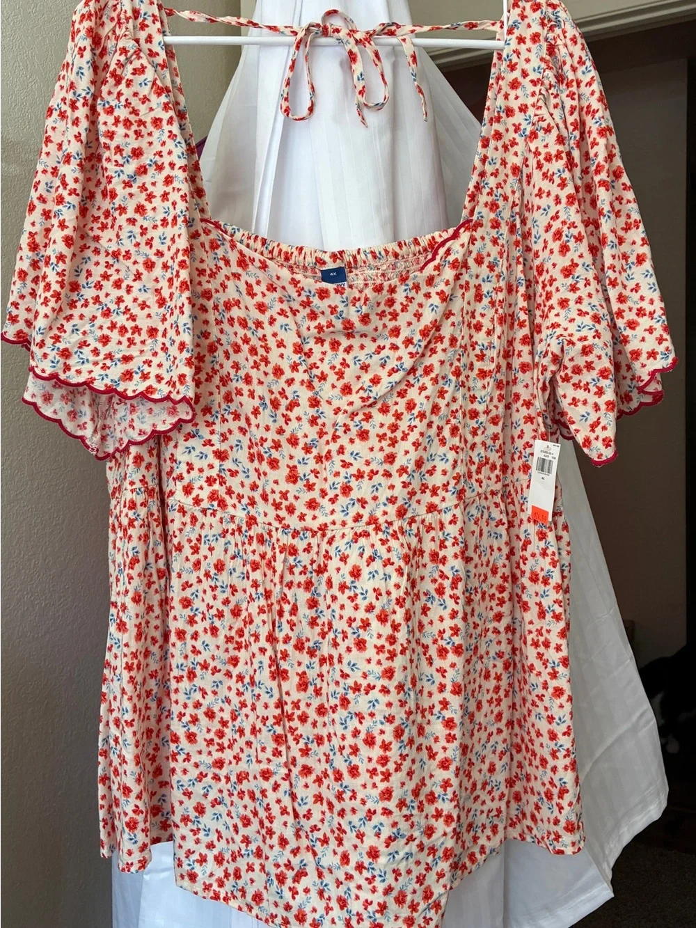 Old Navy Floral Square-Neck Peplum Blouse